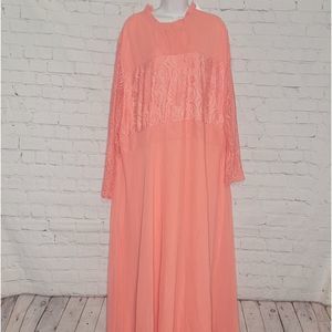 Women's Floral Lace Chiffon Dress 4XL